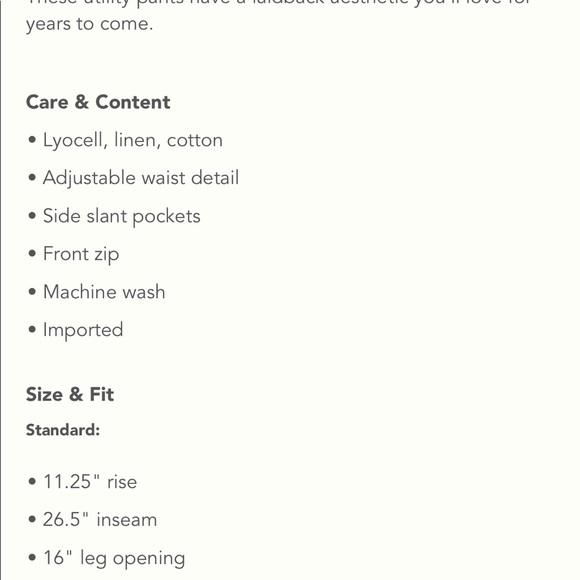 NWT Anthropologie khaki hi rise utility pants - Picture 7 of 9